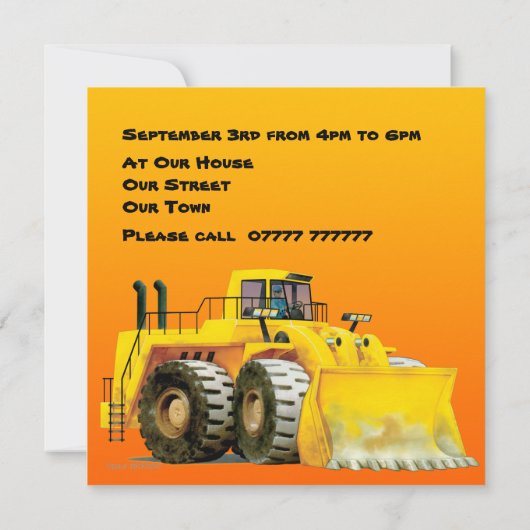 Uitnodigingen van de Digger Party van het Kind van (Achterkant)