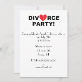 Uitnodigingen van de "Divorce Party" (Voorkant)