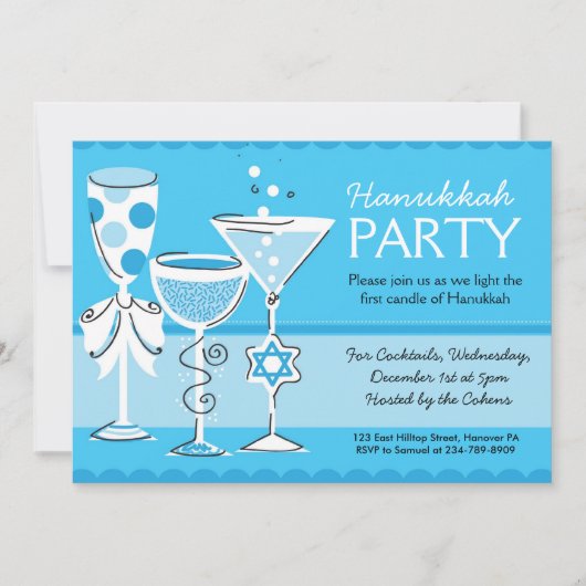 Uitnodigingen van de Donaupartij met Cocktails (Voorkant)