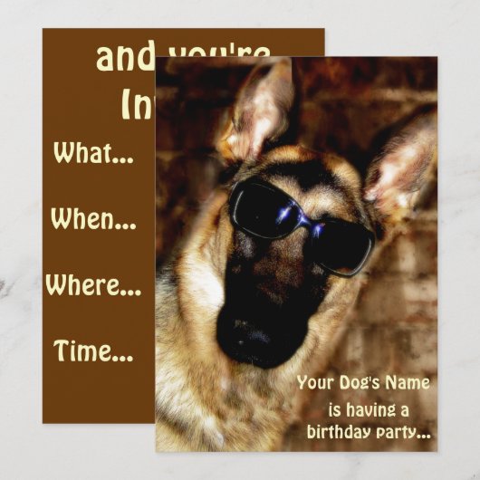 Uitnodigingen van de Duitse partij Shepherd (Voorkant / Achterkant)