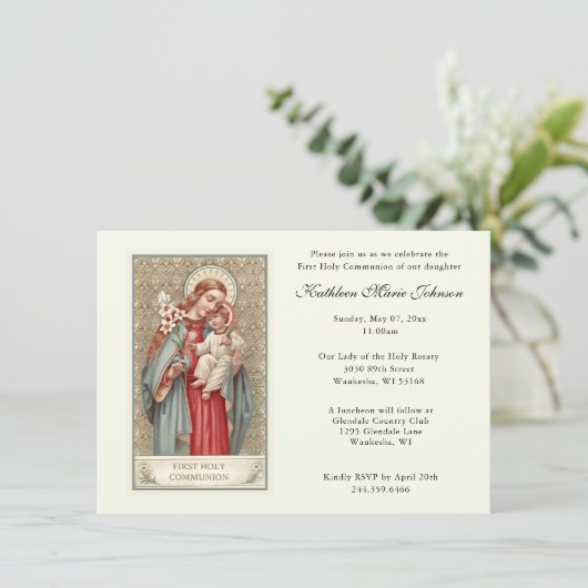  uitnodigingen van de Eerste Heilige Communie (Staand voorkant)