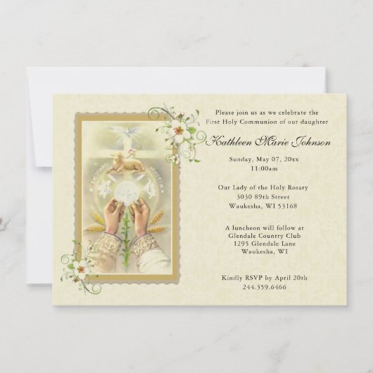 Uitnodigingen van de Eerste Heilige Communie van E (Voorkant)