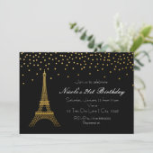 Uitnodigingen van de Eiffeltoren van Parijs (Black (Staand voorkant)