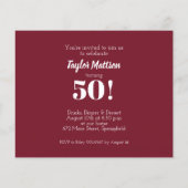 Uitnodigingen van de Elegant Birthday Cake Party (Achterkant)