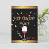 Uitnodigingen van de Elegant Gold & Black Retireme (Staand voorkant)