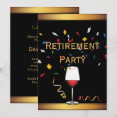 Uitnodigingen van de Elegant Gold & Black Retireme (Voorkant / Achterkant)