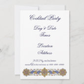 Uitnodigingen van de Elegant Gold & Blue Baroque P (Achterkant)