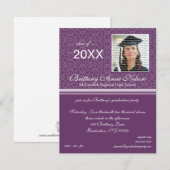 Uitnodigingen van de Elegant Graduation Party (Voorkant / Achterkant)