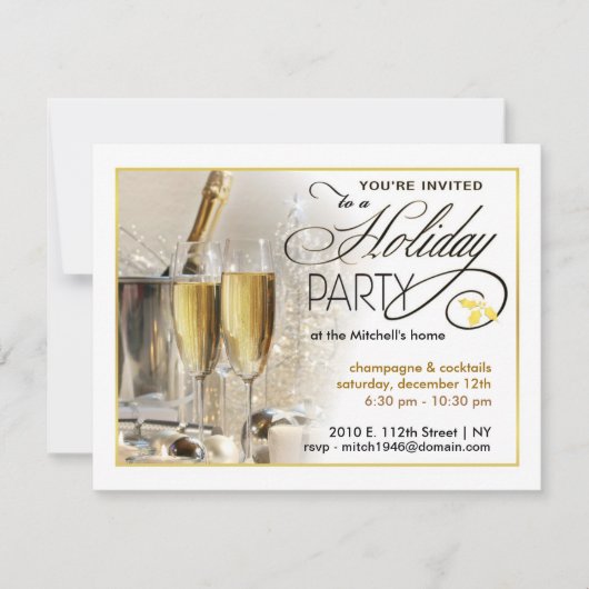 Uitnodigingen van de Elegant Holiday Party (Voorkant)