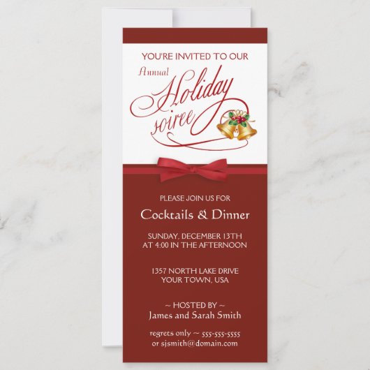 Uitnodigingen van de Elegant Holiday Party (Voorkant)