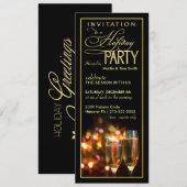 Uitnodigingen van de Elegant Holiday Party - Open  (Voorkant / Achterkant)