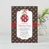 Uitnodigingen van de Elegant Red en Brown Holiday  (Staand voorkant)
