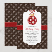 Uitnodigingen van de Elegant Red en Brown Holiday  (Voorkant / Achterkant)