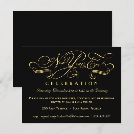 Uitnodigingen van de Eve Celebration Party van het (Voorkant / Achterkant)