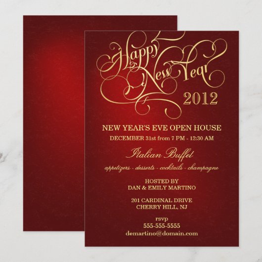 Uitnodigingen van de Eve-partij in het nieuwjaar - (Voorkant / Achterkant)