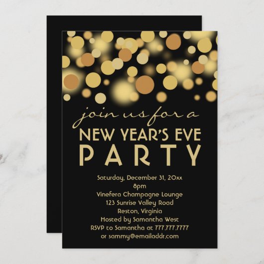 Uitnodigingen van de Eve Party van Champagne Bubbl (Voorkant / Achterkant)