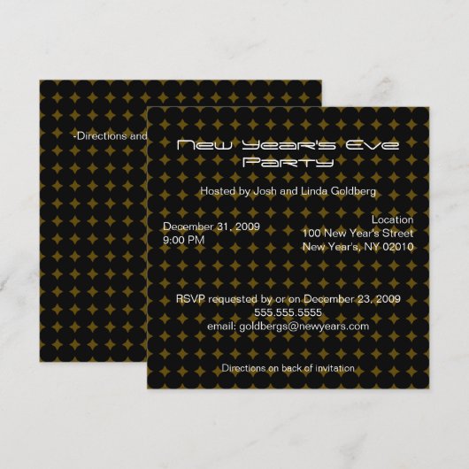 Uitnodigingen van de Eve Party van het moderne Nie (Voorkant / Achterkant)