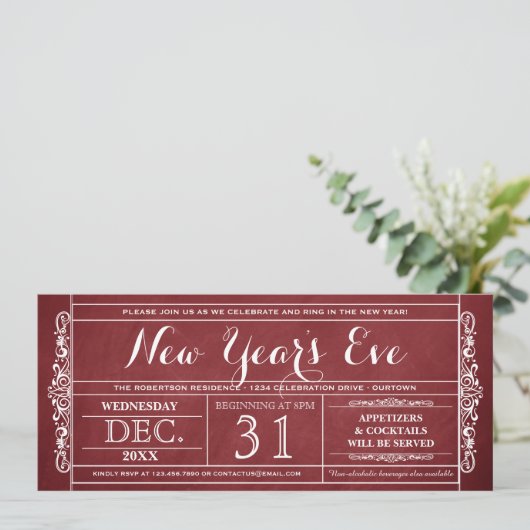 Uitnodigingen van de Eve Party van het  Ticket Nie (Staand voorkant)