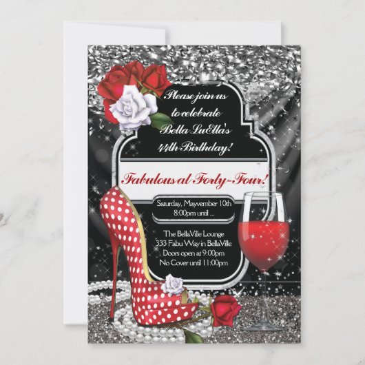 Uitnodigingen van de Fabulous and Flirty Party (Voorkant)