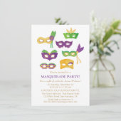 Uitnodigingen van de fancy Mardi Gras Masquerade P (Staand voorkant)