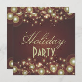 Uitnodigingen van de feestdag, champagnebubbels (Voorkant / Achterkant)