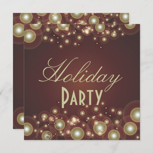 Uitnodigingen van de feestdag, champagnebubbels (Voorkant / Achterkant)