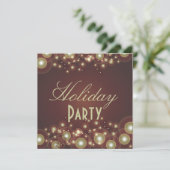 Uitnodigingen van de feestdag, champagnebubbels (Staand voorkant)