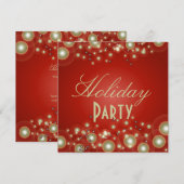 Uitnodigingen van de feestdag, champagnebubbels (Voorkant / Achterkant)