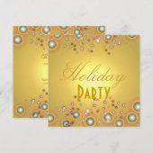 Uitnodigingen van de feestdag, champagnebubbels (Voorkant / Achterkant)