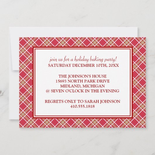 Uitnodigingen van de feestdag Cookie Baking Party (Achterkant)