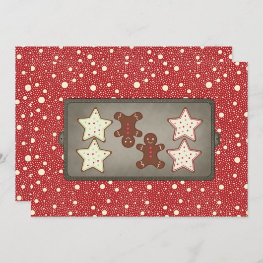 Uitnodigingen van de feestdag Cookie Baking Party (Voorkant / Achterkant)