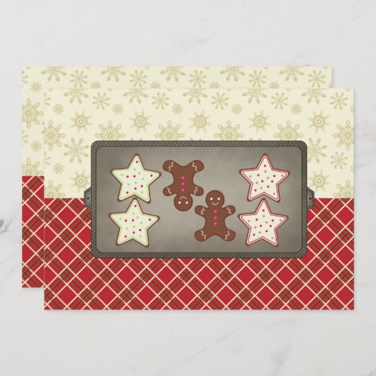 Uitnodigingen van de feestdag Cookie Baking Party (Voorkant / Achterkant)