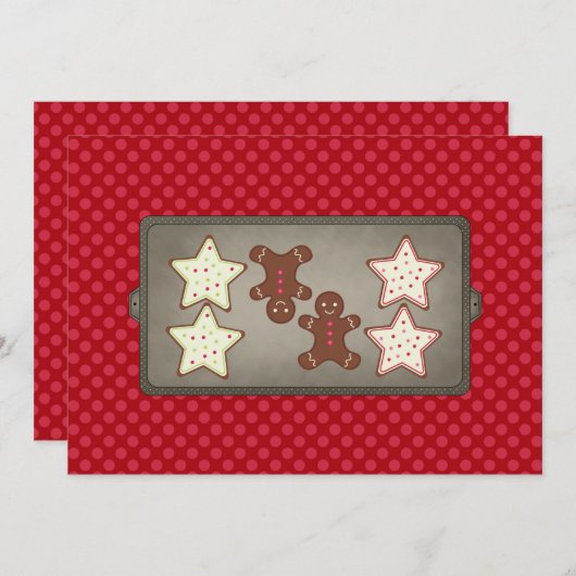 Uitnodigingen van de feestdag Cookie Baking Party (Voorkant / Achterkant)