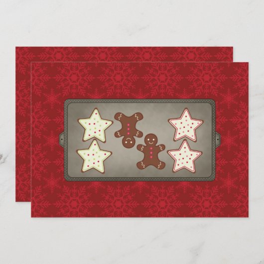 Uitnodigingen van de feestdag Cookie Baking Party (Voorkant / Achterkant)