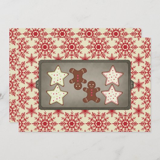 Uitnodigingen van de feestdag Cookie Baking Party (Voorkant / Achterkant)