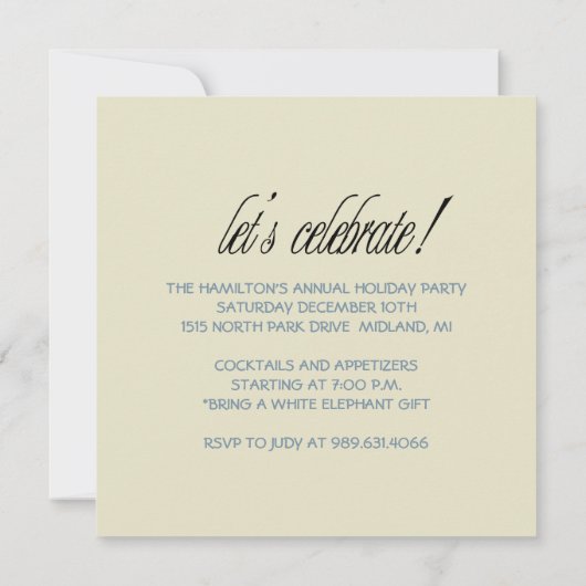 Uitnodigingen van de feestdag in de stijl van het  (Achterkant)