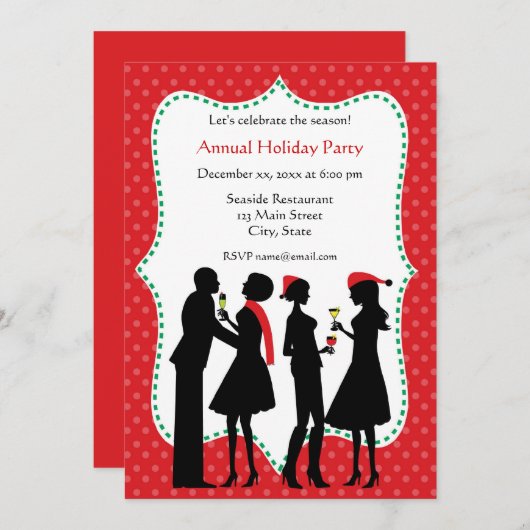 Uitnodigingen van de feestdag-Kantoor (Voorkant / Achterkant)