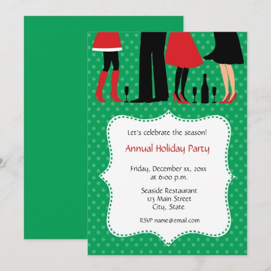 Uitnodigingen van de feestdag-Kantoor (Voorkant / Achterkant)