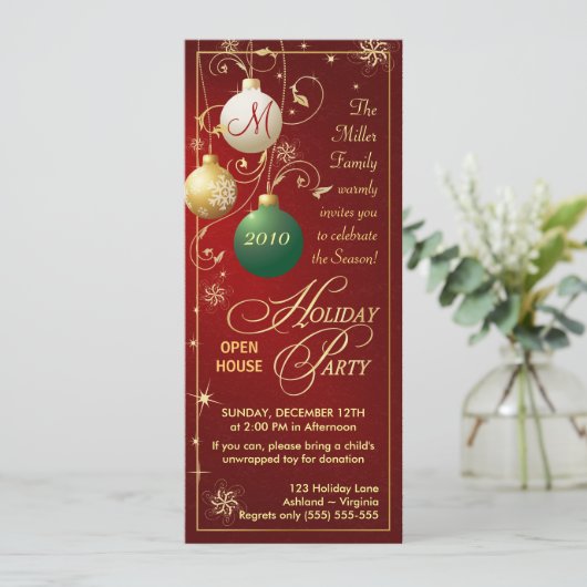 Uitnodigingen van de feestdag - Open House (Staand voorkant)