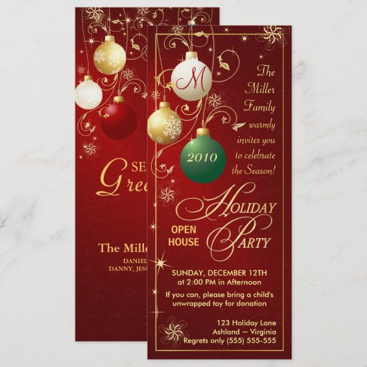 Uitnodigingen van de feestdag - Open House (Voorkant / Achterkant)