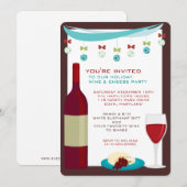 Uitnodigingen van de feestdag voor wijn en kaas (Voorkant / Achterkant)