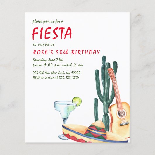 Uitnodigingen van de Fiesta-partij (Voorkant)