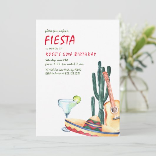 Uitnodigingen van de Fiesta-partij (Staand voorkant)