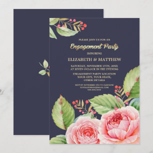 Uitnodigingen van de Floral Waterverf Engagement P