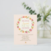 Uitnodigingen van de Floral Wreath House Warming P (Staand voorkant)