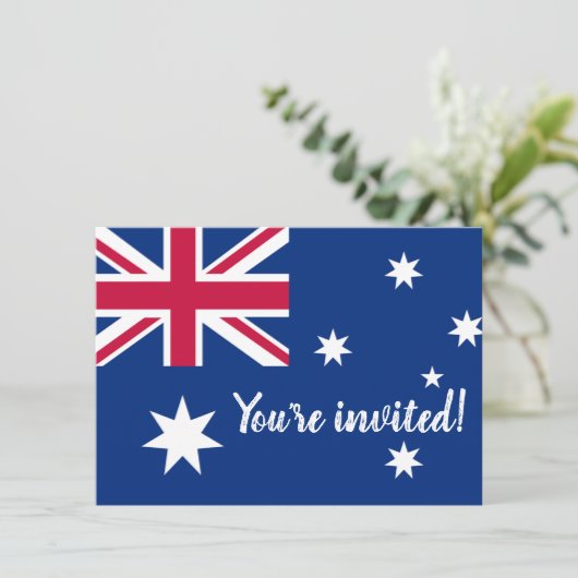 Uitnodigingen van de Fun Australian Flag Party (Staand voorkant)