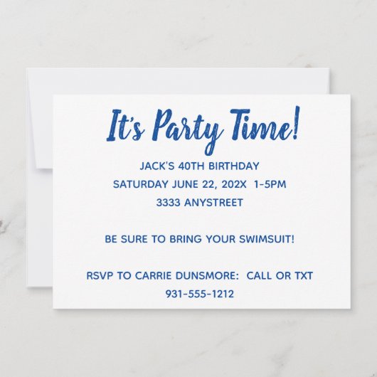 Uitnodigingen van de Fun Australian Flag Party (Achterkant)