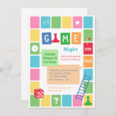 Uitnodigingen van de Fun Board Game Night Party (Voorkant / Achterkant)