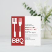 Uitnodigingen van de Fun Vaderdag BBQ Party (Staand voorkant)