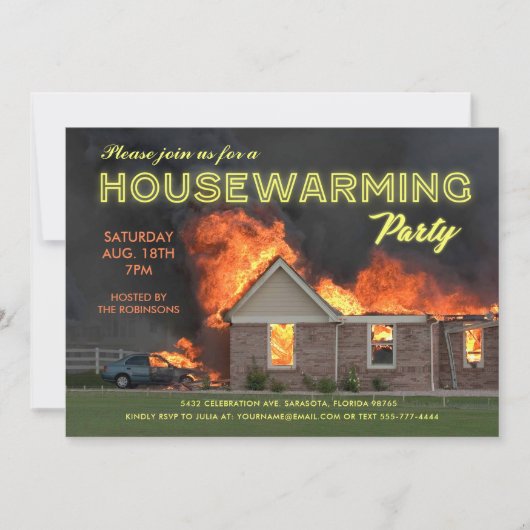 Uitnodigingen van de Funny Housewarming Party | En (Voorkant)